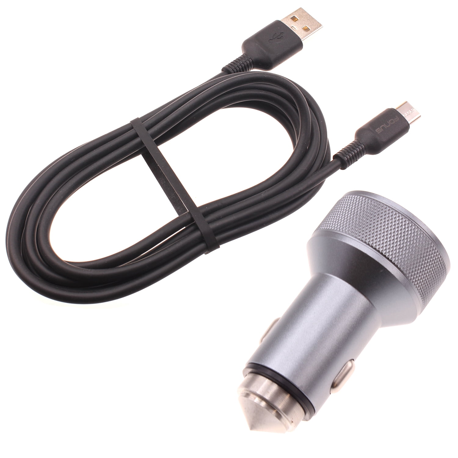 Car Charger for Google Pixel Tablet 11" (2023) - 24W Fast 2-Port 6ft USB-C Cable DC Socket Power Adapter Long Type-C Cord