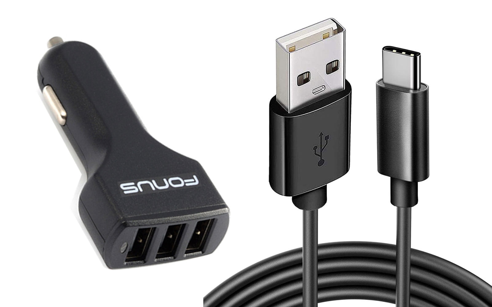 Car Charger for Nokia G300/G400 5G/G310 5G - 36W 3-Port USB 4.8A Type-C Cable 6ft Power for Nokia G300/G400 5G/G310 5G