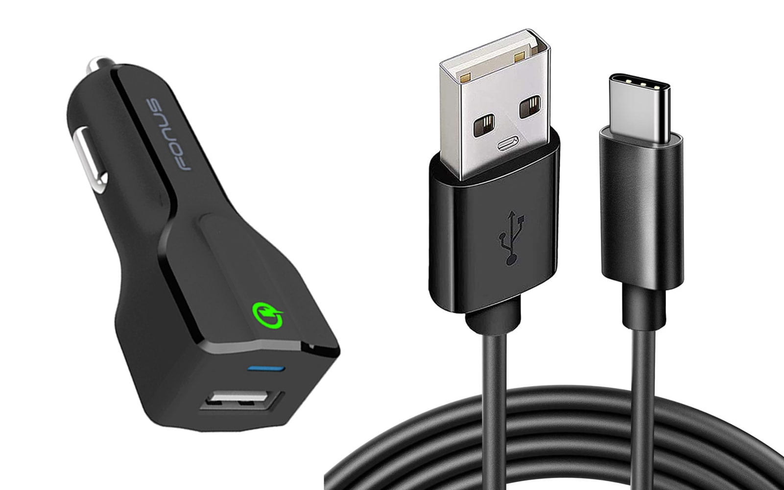 Car Charger for Nokia G50/G10/G20 - 18W Fast USB Port 6ft Cable Type-C Quick Charge DC Socket for Nokia G50/G10/G20