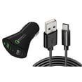 thumbnail image 1 of Car Charger for OnePlus 9/10/Pro/11 5G/12/12R - 30W Fast 2-Port USB 6ft Cable Type-C Quick Charge DC Socket for OnePlus 9/10/Pro/11 5G/12/12R Phones, 1 of 6
