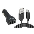 thumbnail image 1 of Car Charger for OnePlus Nord N100 - 36W 3-Port USB 4.8A Type-C Cable 6ft Power for OnePlus Nord N100, 1 of 6