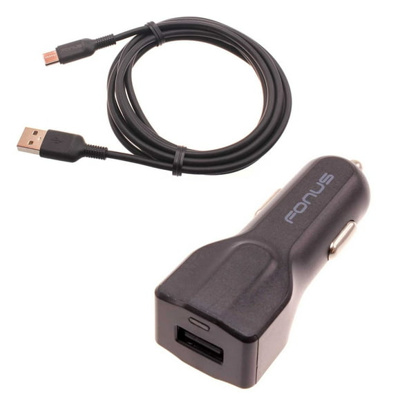 Car Charger for Samsung Galaxy Z Flip7/Z Flip7 FE - 24W Fast 2-Port USB 6ft Cable Type-C Turbo Charge DC Socket Power