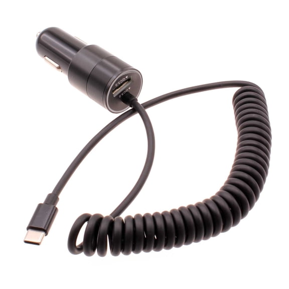 Car Charger for Samsung Galaxy Z Fold7 - 3.1A Type-C Power Adapter DC Socket Extra USB Port Coiled Cable