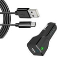 thumbnail image 1 of Car Charger for TCL Flip 4 5G - 24W Fast 2-Port USB 6ft Cable Type-C Turbo Charge DC Socket Power, 1 of 6