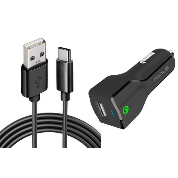 Car Charger for iPhone 15/Pro/Max/Plus - 24W Fast 2-Port USB 6ft Cable Type-C Turbo Charge DC Socket for iPhone 15/Pro/Max/Plus