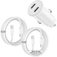 thumbnail image 1 of Car Charger for iPhone 16,40W Dual Port USB C Car Charger with USB C to USB C Cable 6ft,Type C Car Adapter Fast Charging for iPhone 16/15/15 Pro/15 Pro Max,iPad Pro,iPad Air 5/4/Mini Case, 1 of 11