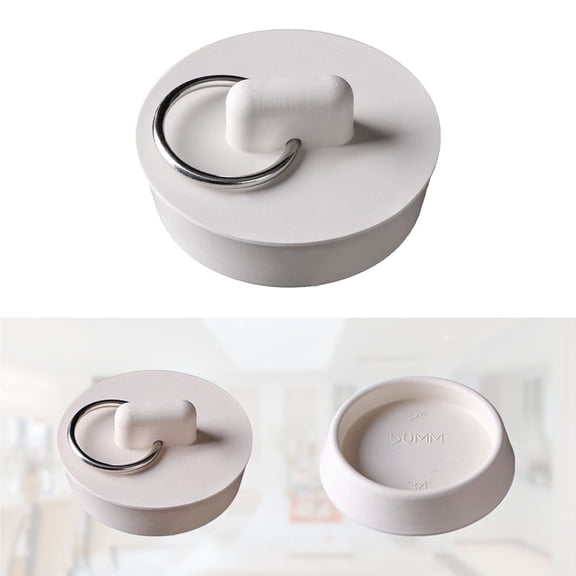 Rubber Plug Drain Plug Sealing Plug Bathtub Sink Shower Drain Pipe White Anti Clogging Anti Fouling Bathroom Accessories Rubber White D Smile Home