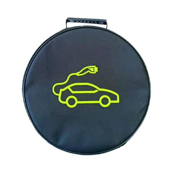 Car Charging Cables Storage Bag with Ergonomic Handle, Waterproof & Fire Retardant, for Electric Vehicle Owners and Outdoor Use, Made of Oxford Cloth