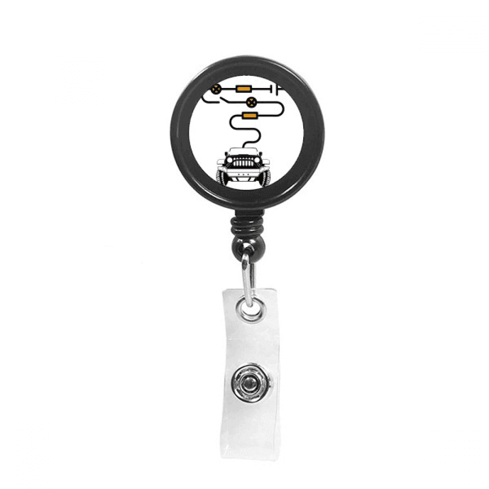 Car Charging Line  Art Deco  Fashion Retractable Keychain Badge Holder ID Badge