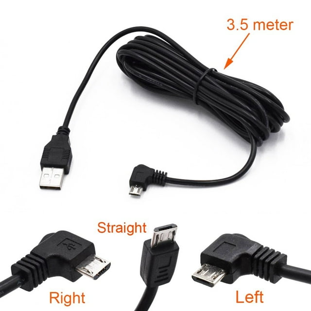 Car Charging Micro USB Cable for Car DVR Camera GPS PAD Mobile 3.5m 11