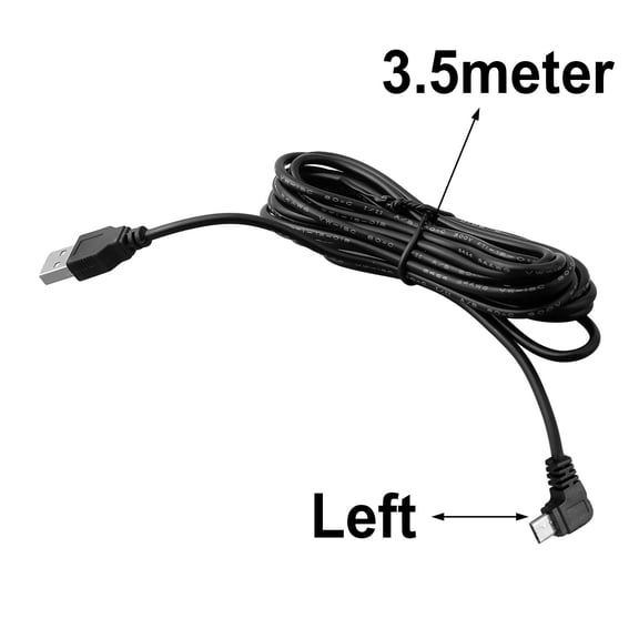 Car Charging USB Cable for Car DVR Camera GPS PAD Mobile 3.5m 11.48ft