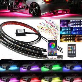 Car Chassis Flexible RGB LED Strip Lights | APP & Remote Control | 4PCS Multi-Color Dream Effects | 12V Waterproof IP68 Underbody Kit | Universal for Cars Trucks SUVs Boats | 60/90/120cm | Strong