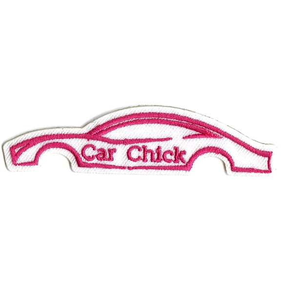 Car Chick Pink Auto Embroidered Iron On Patch