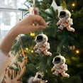 thumbnail image 1 of Car Christmas Ornament Mini Hanging Pendant, 12 Pack 3.15 Inch Lightweight Astronaut Shaped Pre-Attached Loop Shatter-Proof Rearview Keychain Christmas Tree Decorations Cute Gift for Fans, 1 of 6
