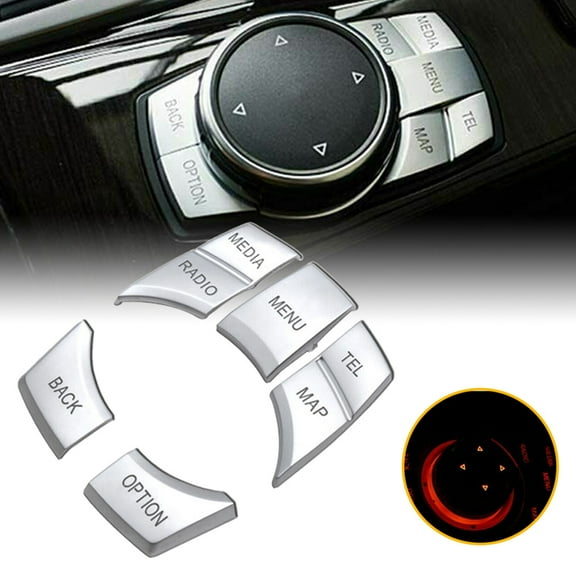 Car Chrome iDrive Multi Media Button Decor Cover Trim For BMW 1 3 4 5 6 X5 X6