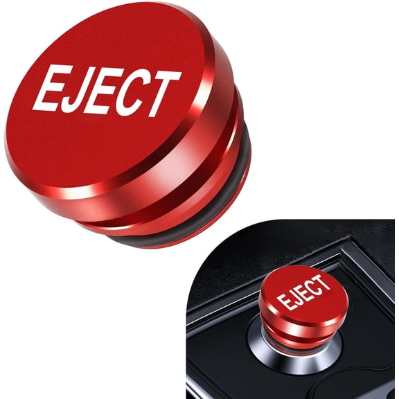 Car Cigarette Lighter Cover, Cigarette Lighter Cap, Dustproof FIRE MISSILE EJECT Button, Aluminum Button Plug Cover Fit Most Cars with Standard 12 Volt Power Source (Red/EJECT)