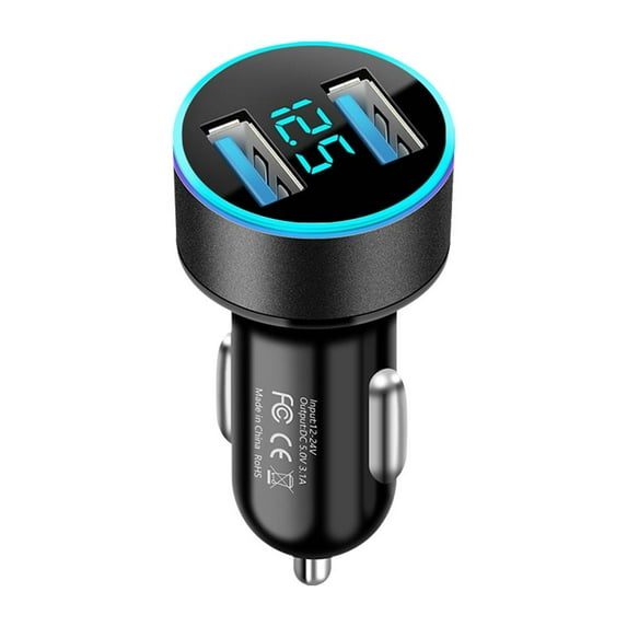 Car Cigarette Lighter Socket Splitter Plug Fast 3.1A Smart Dual USB Adapter√ F7U3