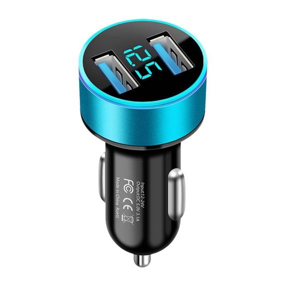 Car Cigarette Lighter Socket Splitter Plug Fast 3.1A Smart Dual USB Adapter V1