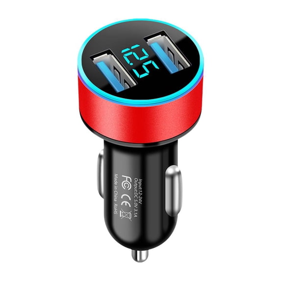 Car Cigarette Lighter Socket Splitter Plug Fast 3.1A Smart Dual USB Adapter V1