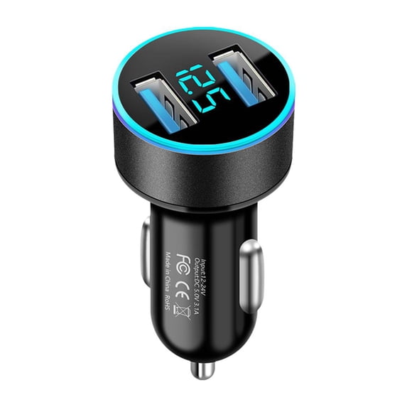 Car Cigarette Lighter Socket Splitter Plug Fast 3.1A Smart Dual USB Adapter V1