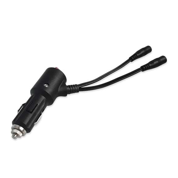 Car Cigarettes to 2xDC5.5x2.1mm Female Power Cord Extension Cable Wire with Switching Control Button for Car Fan
