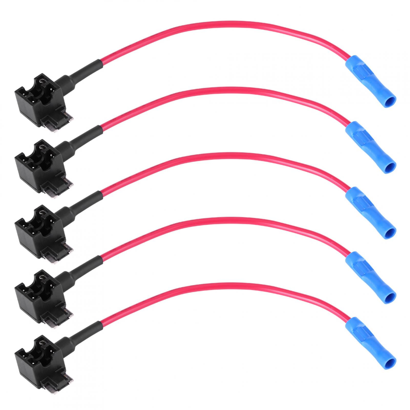 Car Circuit Fuse Tap Adapters 5Pcs Blade Fuses Holder for Easy and Safe Use