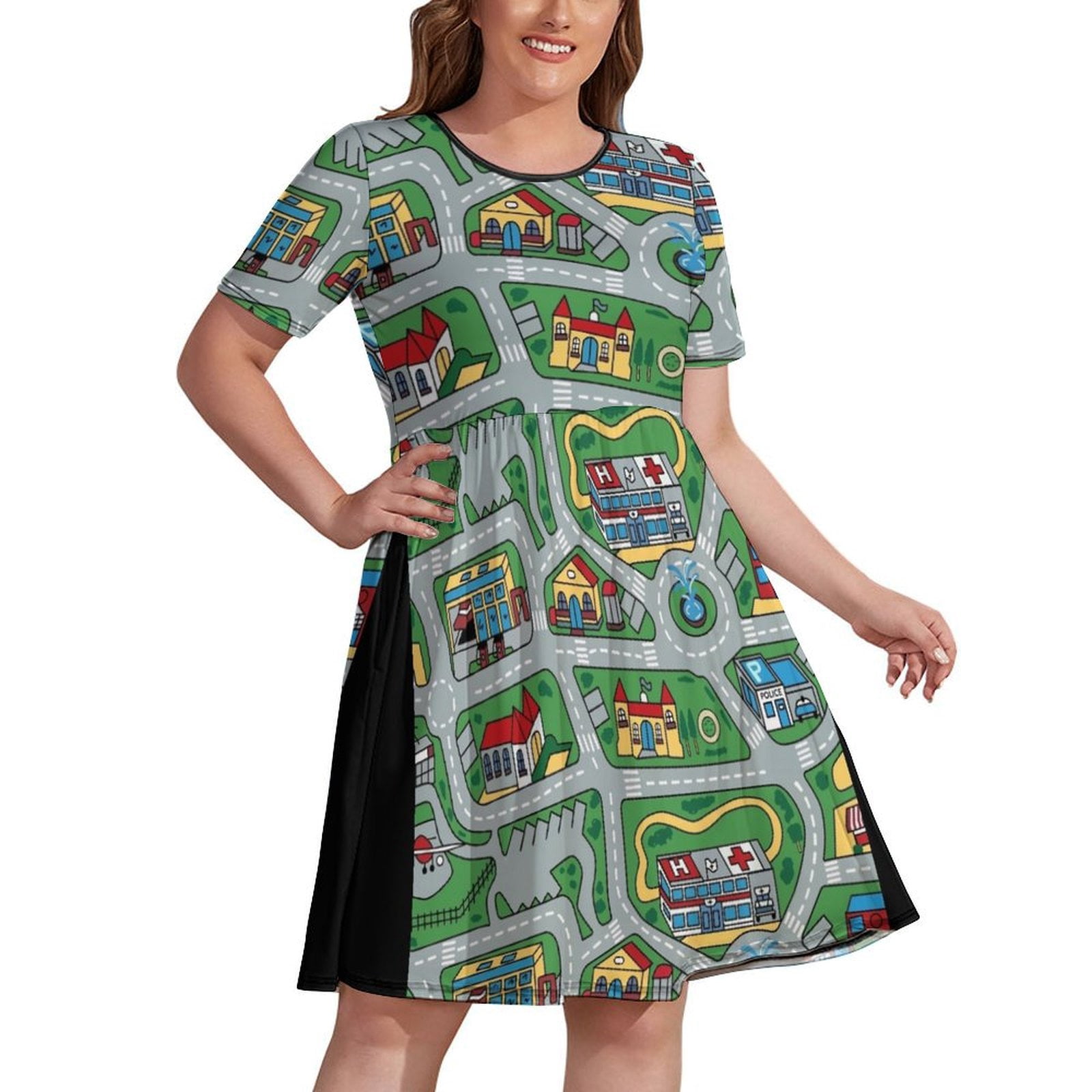 Car City Carpet Road Rug 90s Nostalgic Toy Dress sensual sexy dress for  women womens clothing Beachwear - Walmart Business Supplies