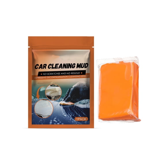 Car Clay Bar 100g, Premium Grade Clay Bars Auto Detailing Magic Clay Bar Kit with Towel Clay Bar Cleaner with Washing and Adsorption Capacity for Car Wash Car Detailing Clean,Glass (Orange,3x2.2")