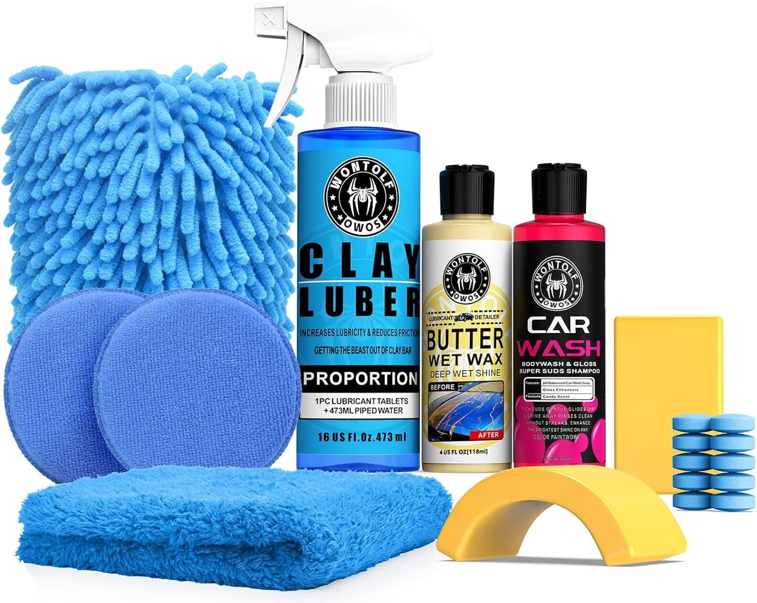 Car Clay Bars Auto Detailing and Clay Luber Synthetic Lubricant Kit, 4 Clay  Bars, Clay bar Lubricant Tablets 10 Pack(1pc=16 fl oz), Spray Bottle and  Microfiber Towel for Car Detailing Cleaning -