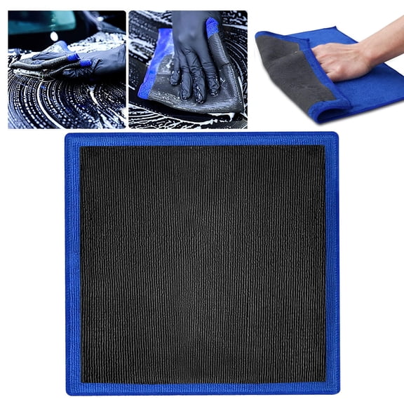 Car Clay Towel, 12x12 Inch Microfiber Detailing Cloth, Fine Grade Clay Composite, Removes Overspray Water Spots, Reusable, for Auto Paint Glass Wheels