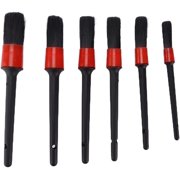 Car Cleaning Brush,6PCS/Set Car Cleaning Detailing Brush Set Pig Hair Sharpened Wire Red Maintenance Tool for Car Cleaning Brush Car Cleaning Brush Kit Car Detailing Brush Tire Brush Detail