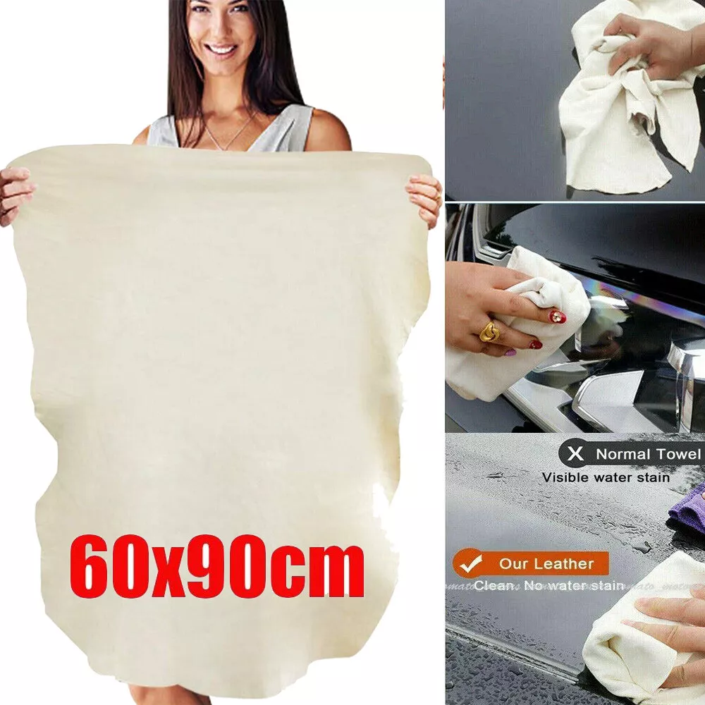 Car Cleaning Cloth Natural Chamois Leather Wash Drying Towel Absorbent Rag Usa