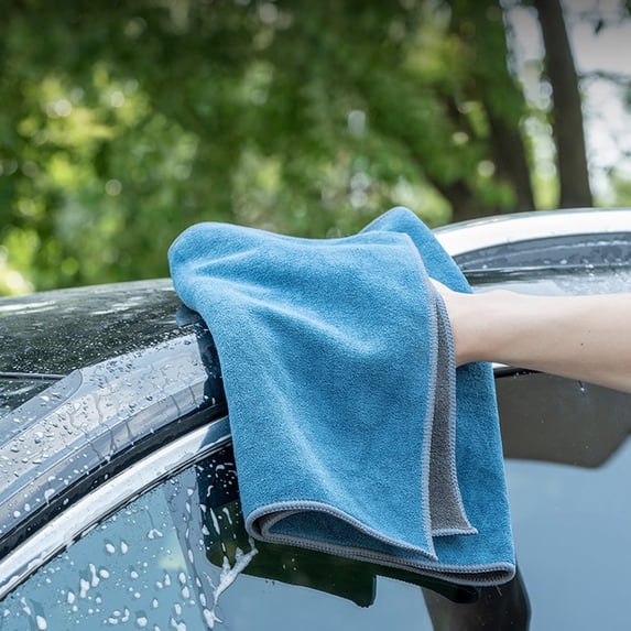 Car Cleaning Cloth Ultra Absorbent Thickened Lint-Free Towel for Spotless Interior Exterior Cleaning-Blue,M