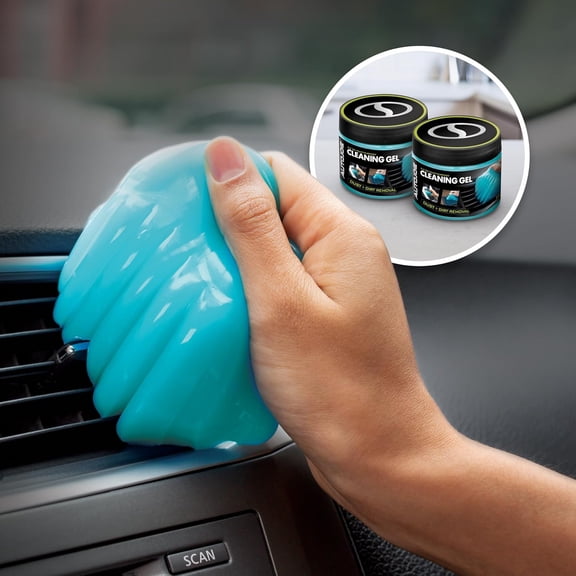 Car Cleaning Gel 2-Pack, Car Cleaning Putty Slime, Car Interior Cleaner, Auto Detailing Kit, Air Vent Keyboard Cleaner, Dust Remover, Car Accessories Gifts for Men Women, 5.6oz