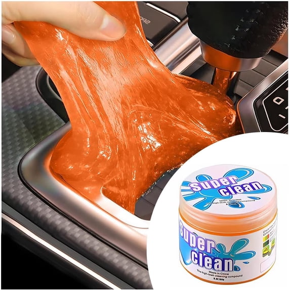 Car Cleaning Gel, Universal Car Interior Detailing Cleaning Gel, Keyboard Vent Notebook Camera Cleaning Tool, Car Duster Cleaning Accessories (Orange)