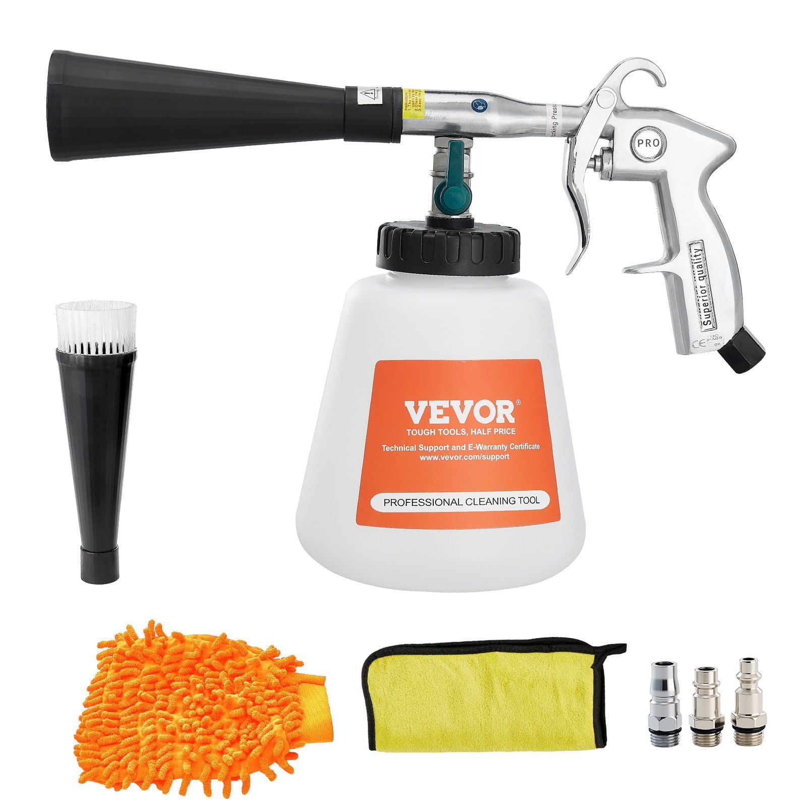 Compressor Blasts Label Car Cleaning Gun 6-9.2 Bar High Pressure Air Blow Gun with 2 Nozzles 1L ...