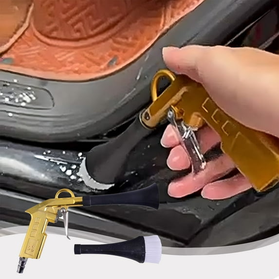 Car Cleaning Gun Kit, Interior Car Detailing Tools with Nozzle and Dusting Brush, Air Blower for Car Detailing, Car Detailing Air Gun, Air Blower Gun for Car Dry Cleaning