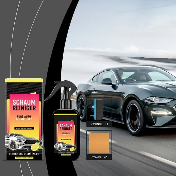 Car Cleaning Spray, Dirt and Grime Remover, Rapid Drying Protective Coating, Easy Application Multi-Surface Cleaner for Paint Glass Wheels and Interior Surfaces 100ml