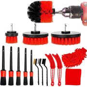 Car Cleaning Tool Kit with Brush Set Auto Detailing Automatic Detail Drill Sets Wash Paint Polishing for Wheel Dashboard