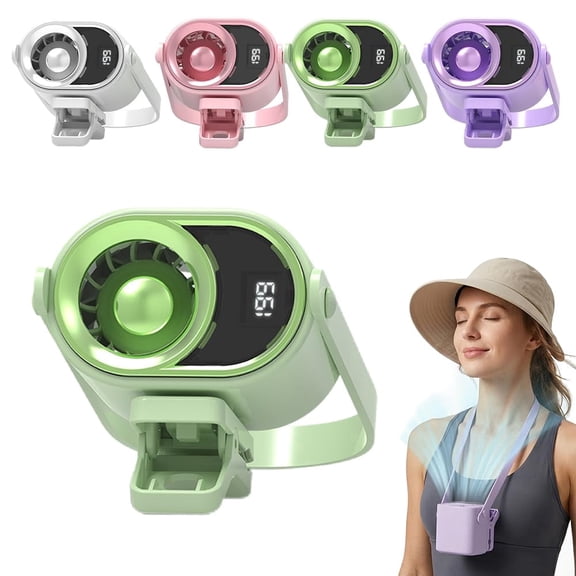 Car Clip on Air Conditioner Fan, 2026 New USB Rechargeable Fan, Multifunctional LED Display Fan, Portable 360° Rotation Fan for Car Office Camping, Mini Fan for Drivers Passengers (Purple)