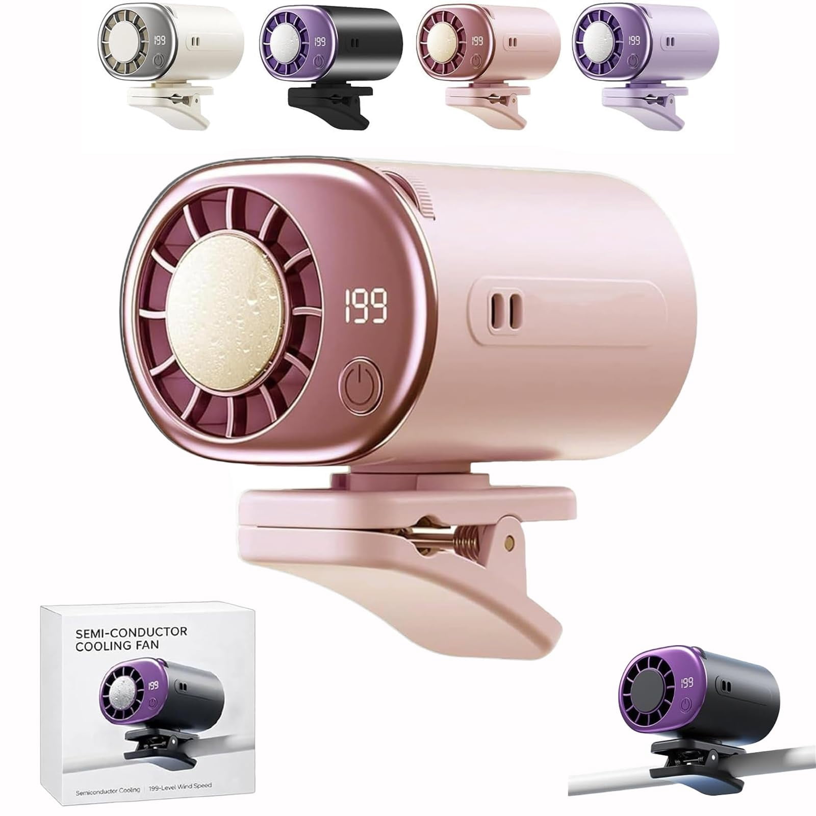 Car Clip on Air Conditioner Fan with LED Display 2026 Portable Car AC ...
