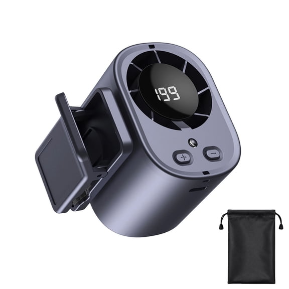 Car Clip on Cooling Fan with LED Display - 360° Rotation, 199 Speeds & Semi-Cooling Technology, 2000mah Rechargeable Personal Mini Fan, Portable Clip on Fans for Cars, Travel, Camping