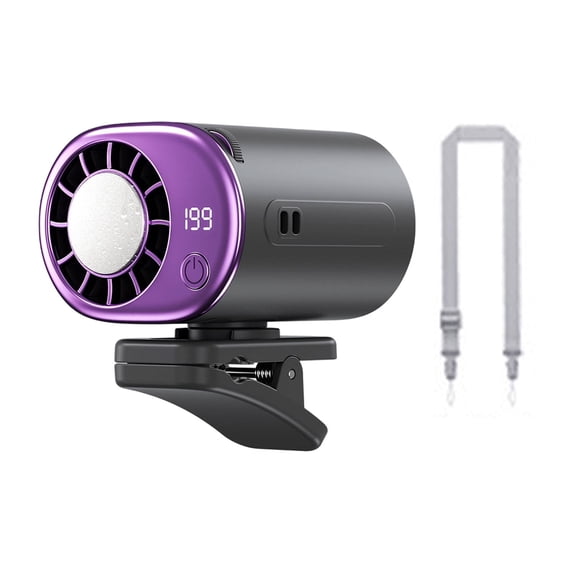 Cruise Essentials 2026 Car Clip On Cooling Fan Portable Mini Air Cooling Device with LED Display 199 Speed Adjustable 360° Rotatable Rechargeable Personal Fan for Car Office Outdoor,Black