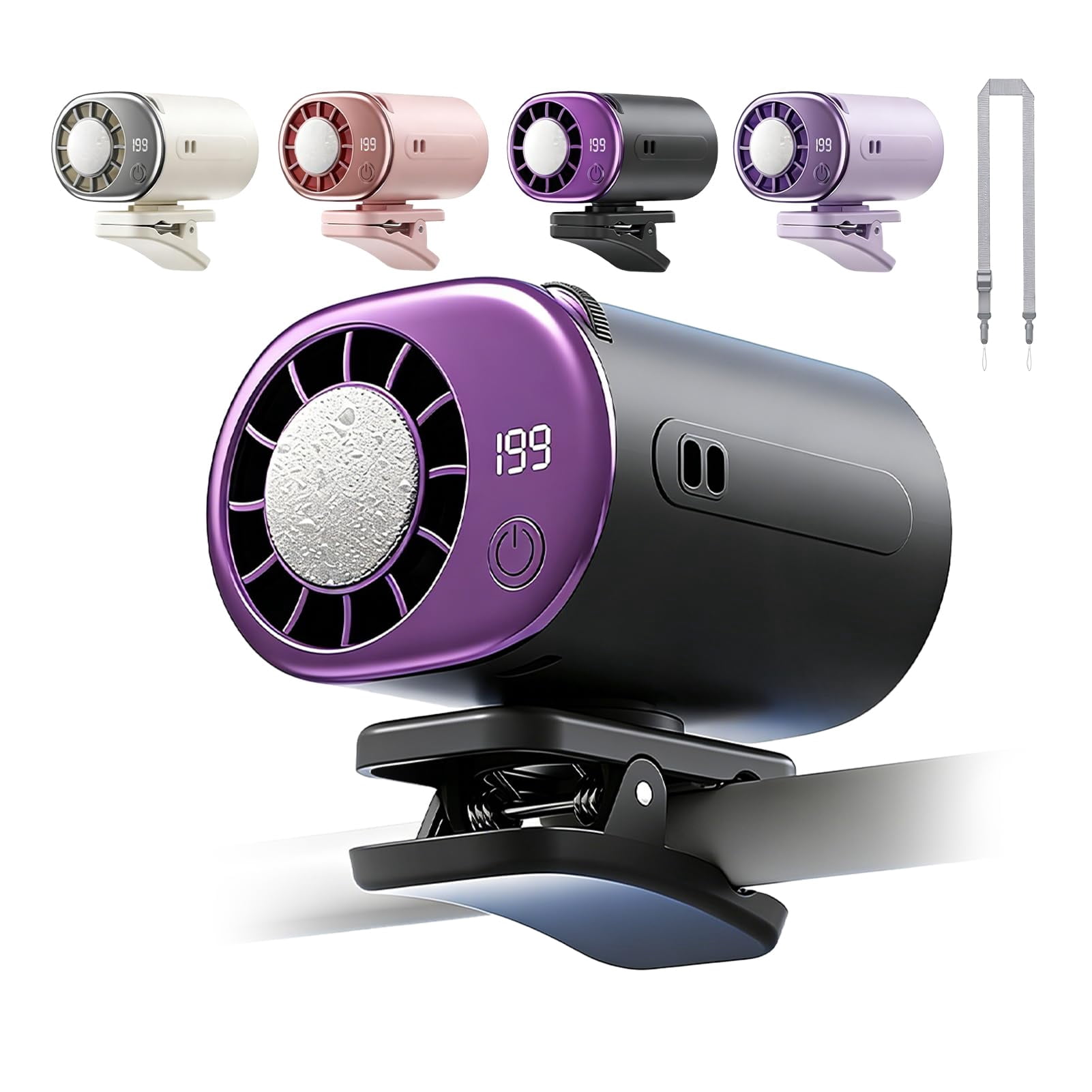Car Clip on Fan Air Conditioner with LED Display, portable stroller fan, rechargeable desk fan, clip on air conditioner for car cooling fan, rechargeable clip on fan for car fans that blow cold air