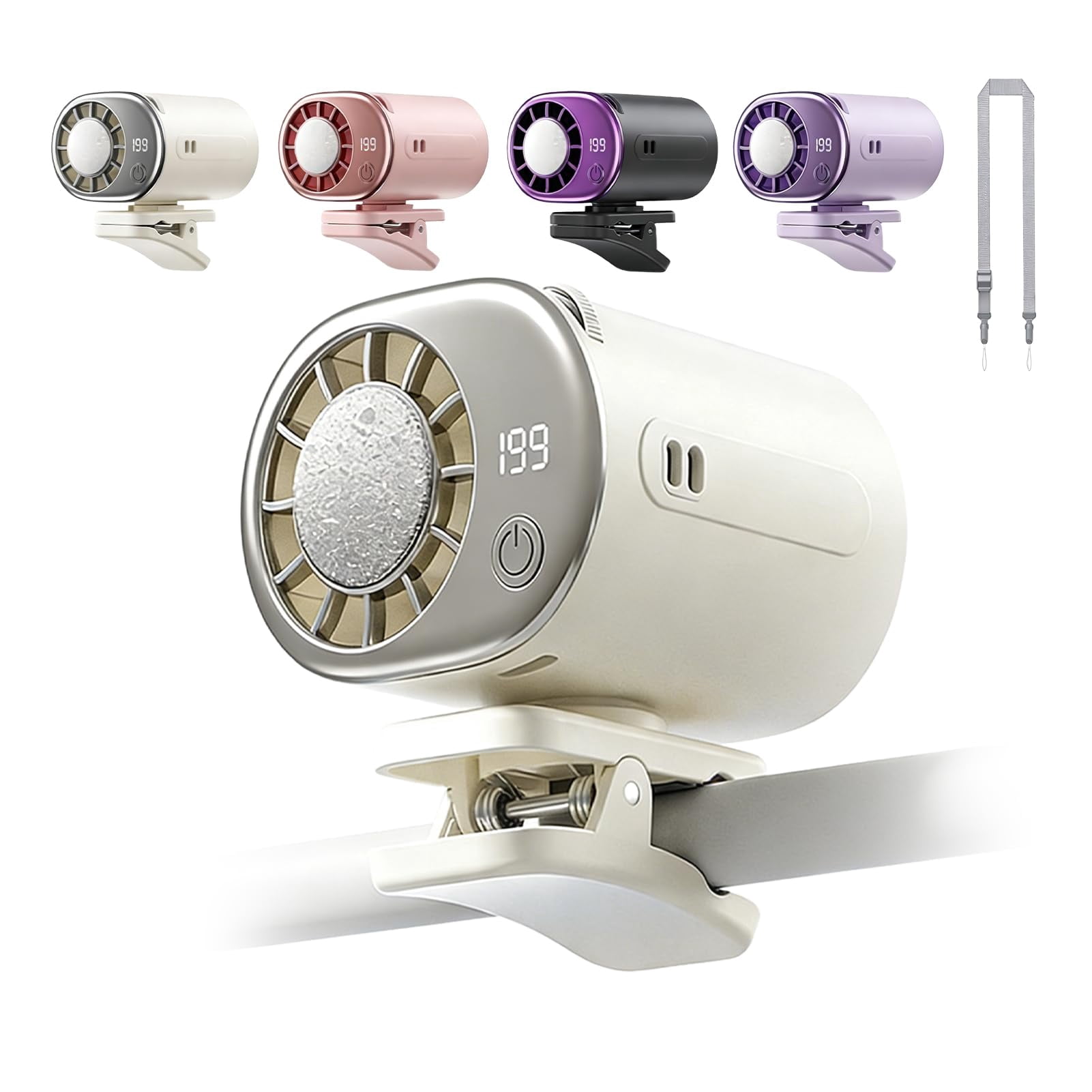Car Clip on Fan Air Conditioner with LED Display, portable stroller fan, rechargeable desk fan, clip on air conditioner for car cooling fan, rechargeable clip on fan for car fans that blow cold air