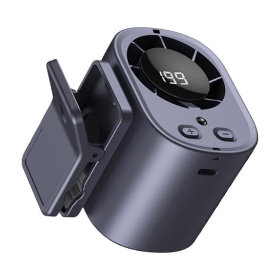 Car Clip Fan Rechargeable Portable Air Conditioning Fan with LED Display 360° Rotation