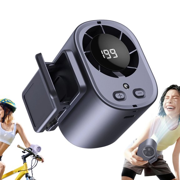 Car Clip On Air Conditioner Fan with Display,199-Speed 360° Rotatable Portable Rechargeable Fan for Cars Work Camping