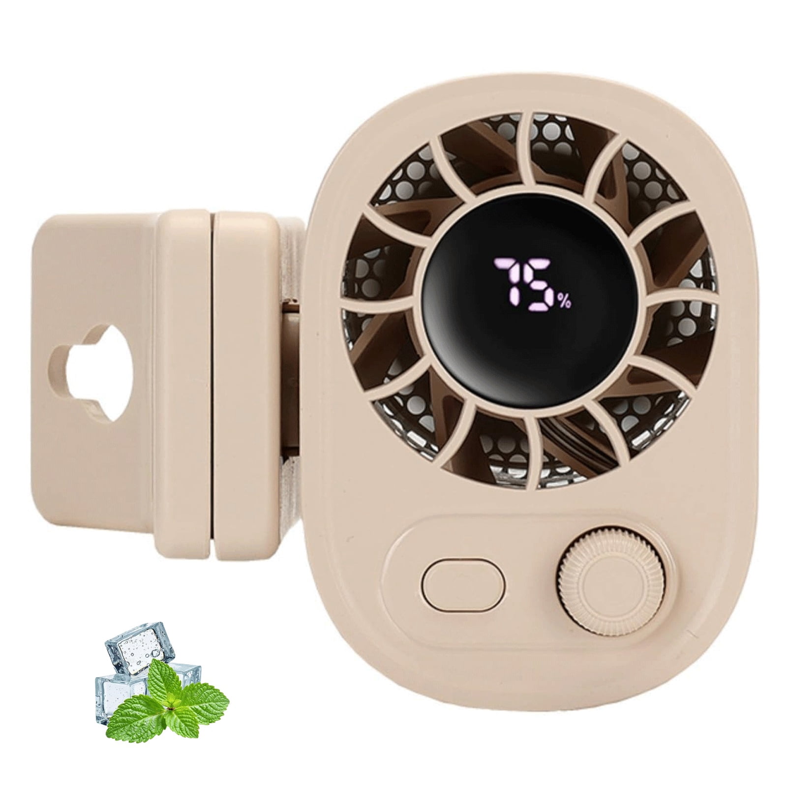 Car Clip-On Fan with LED Display  360° Rotating, 100-Speed Adjustable USB Rechargeable Fan for Car, Umbrella, or Desk, Portable Personal Cooling for Travel, Office, and Outdoor Use