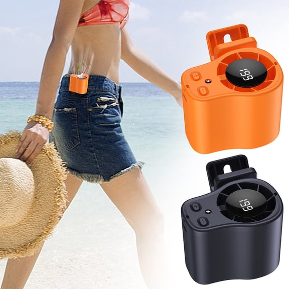 Car Clip-on Air Conditioner Fan with LED Digital Display, Portable Mini Auto Cooling Fan, Adjustable Personal Air Cooler, Compact Vehicle Accessory for Summer Driving and Car Interior Use
