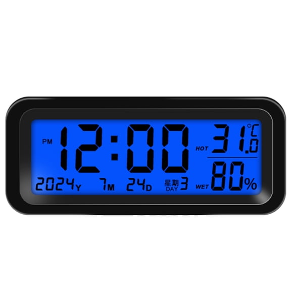 Car Clocks and Temperature Humidity Backlight Display,Small Electronic Clock for Dashboard Car Clock, Digital Clock